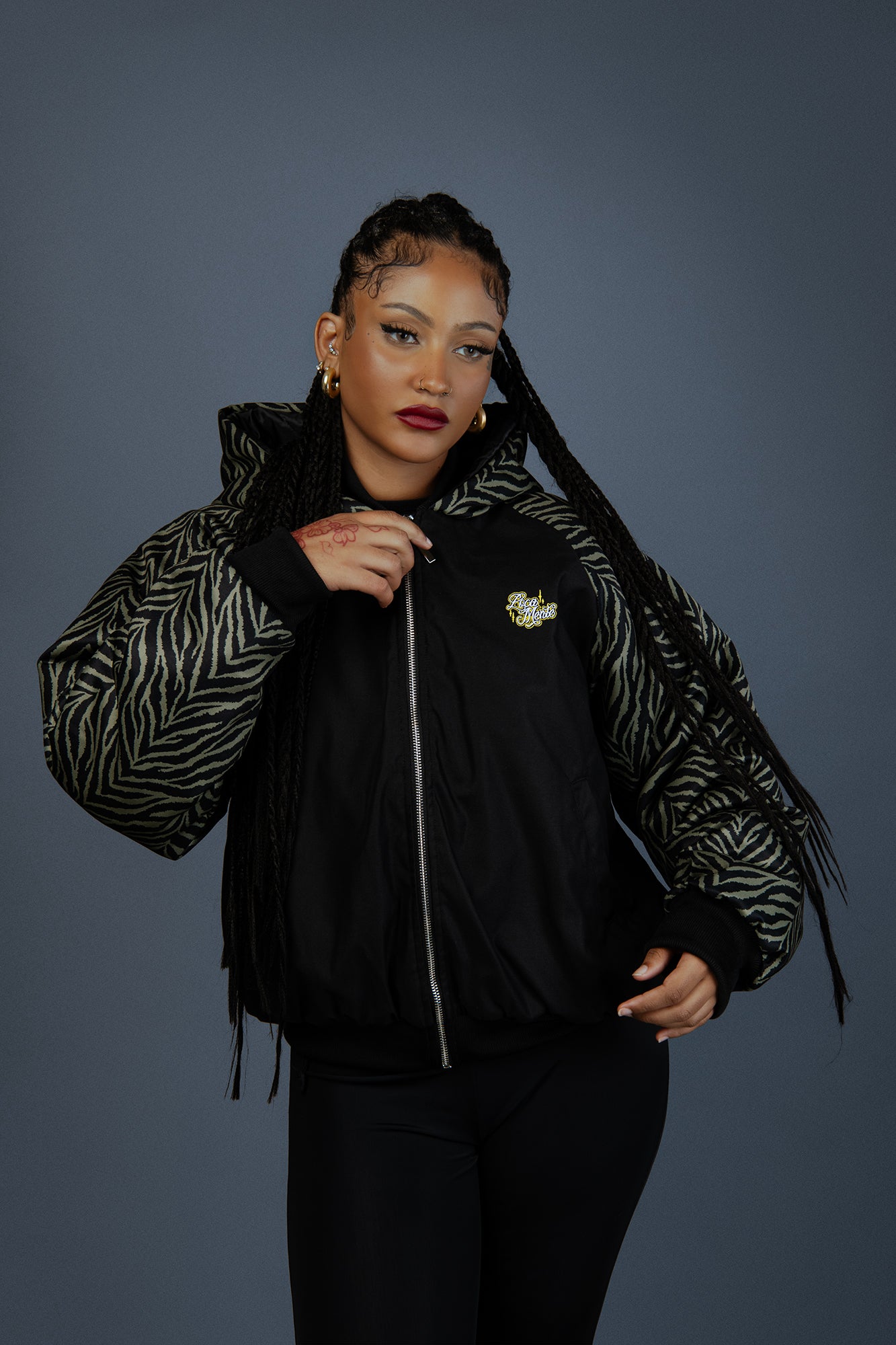 LIO BOMBER JACKET ARMY ZEBRA