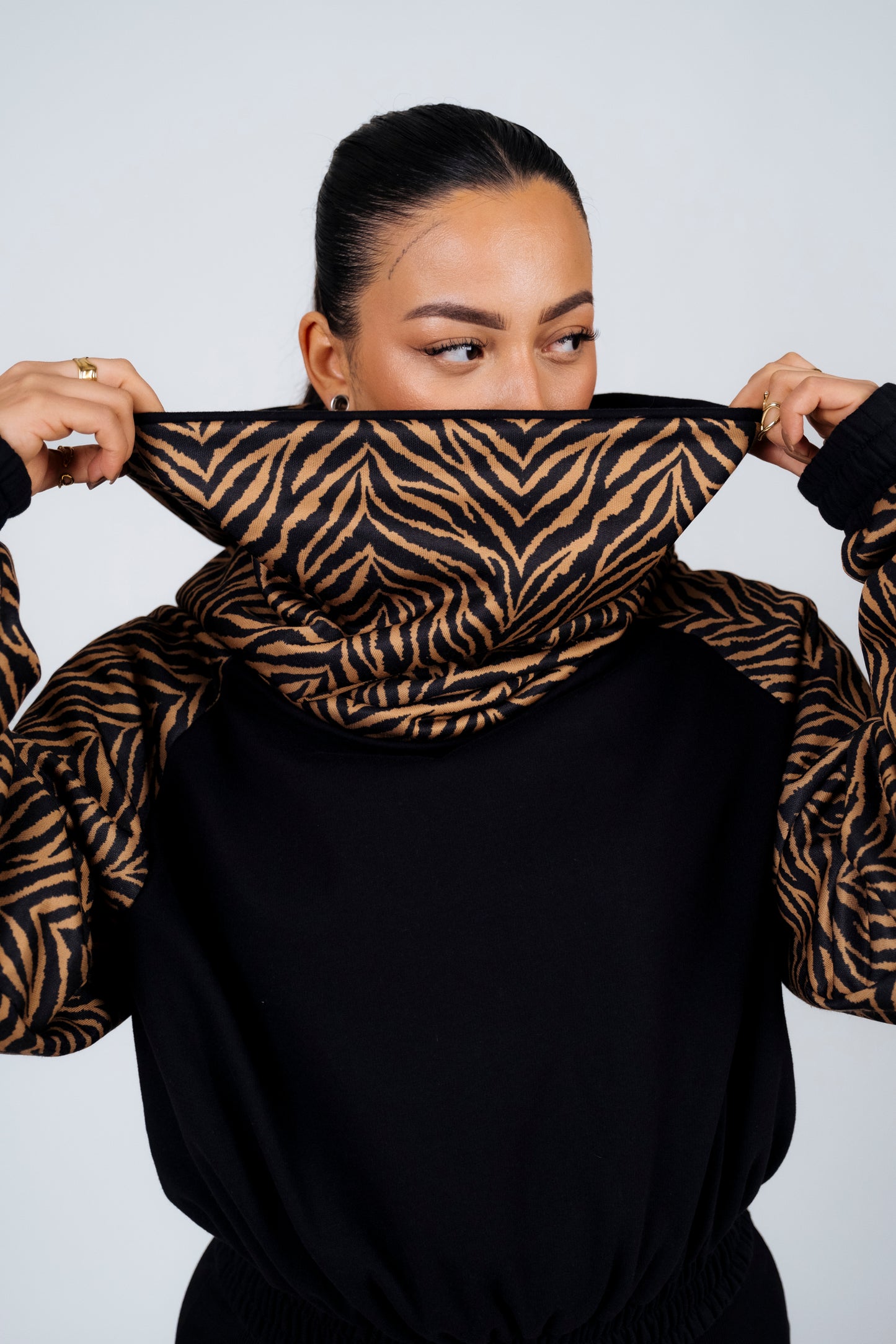 VENUS HOODIE ZEBRA COFFEE