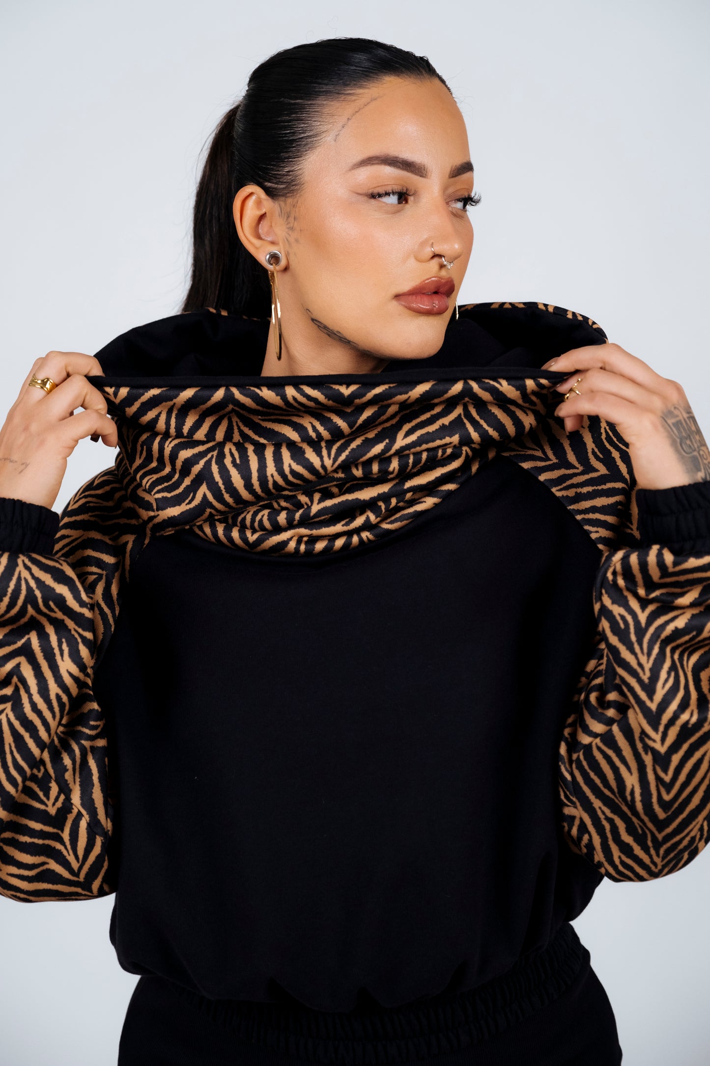 VENUS HOODIE ZEBRA COFFEE
