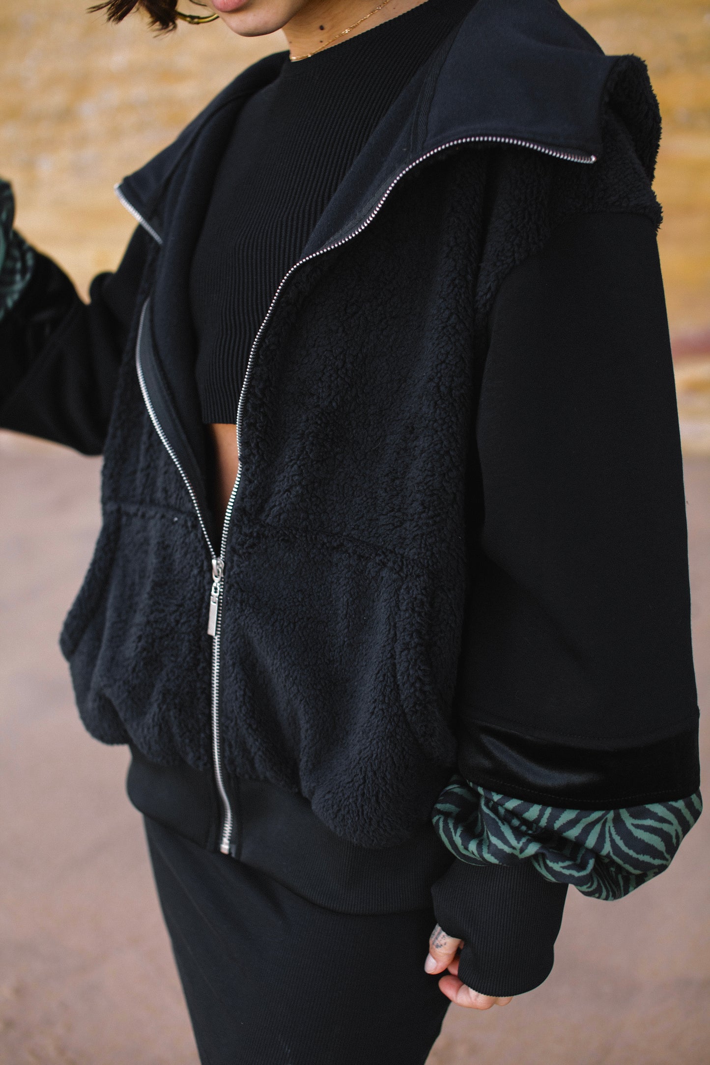 Kaya jacket faux fur army zebra made by order