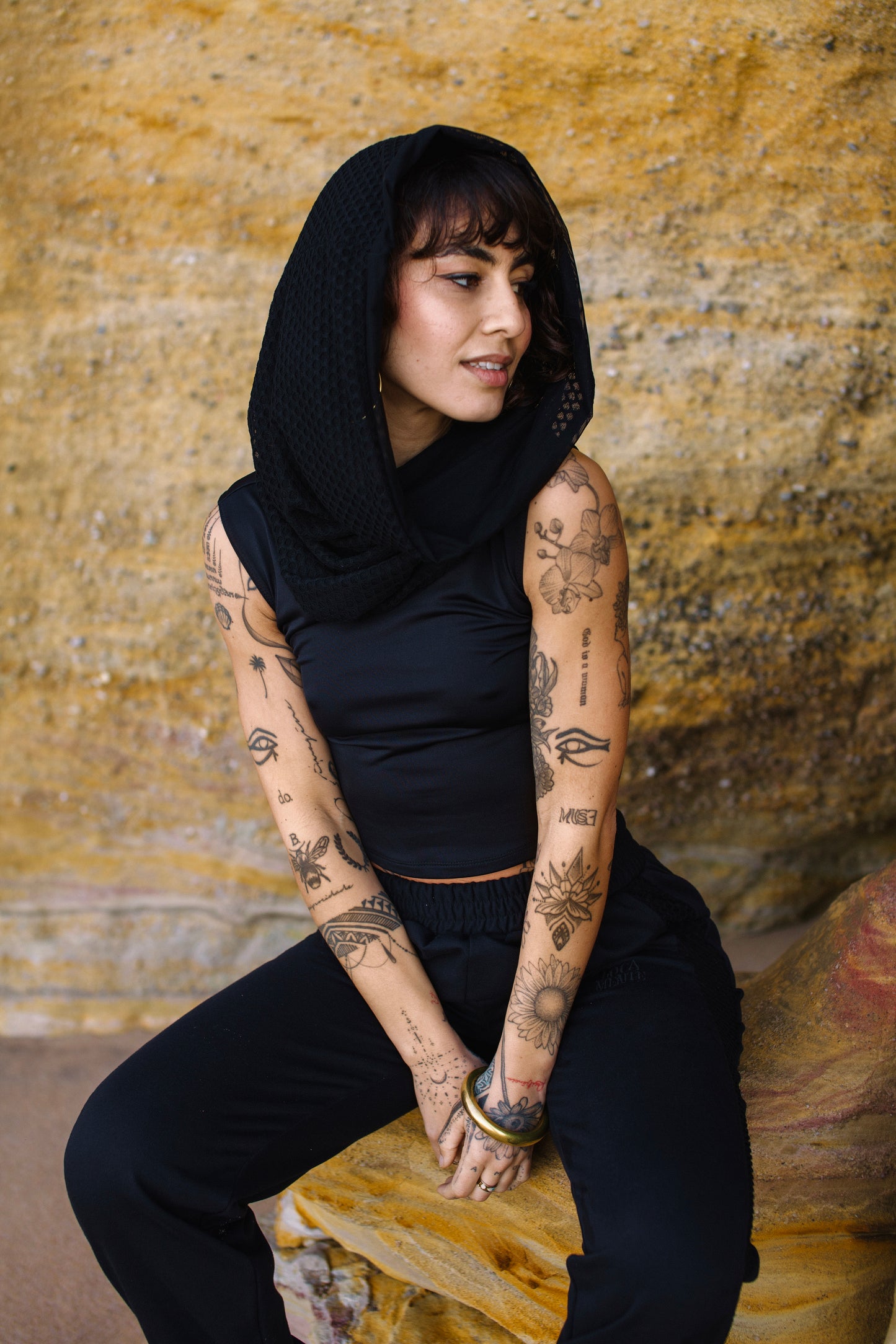 Nala top black mesh