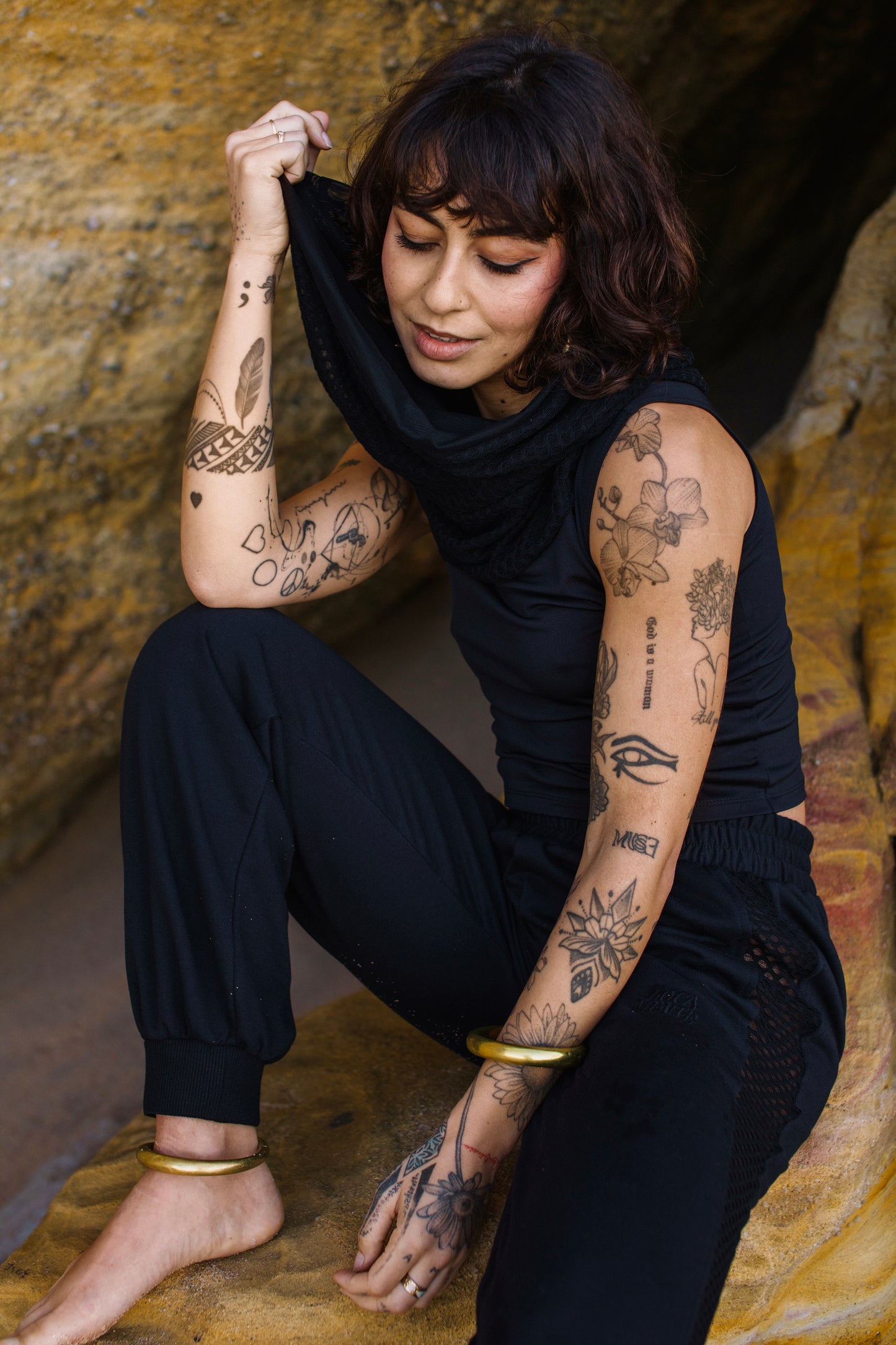 Nala top black mesh