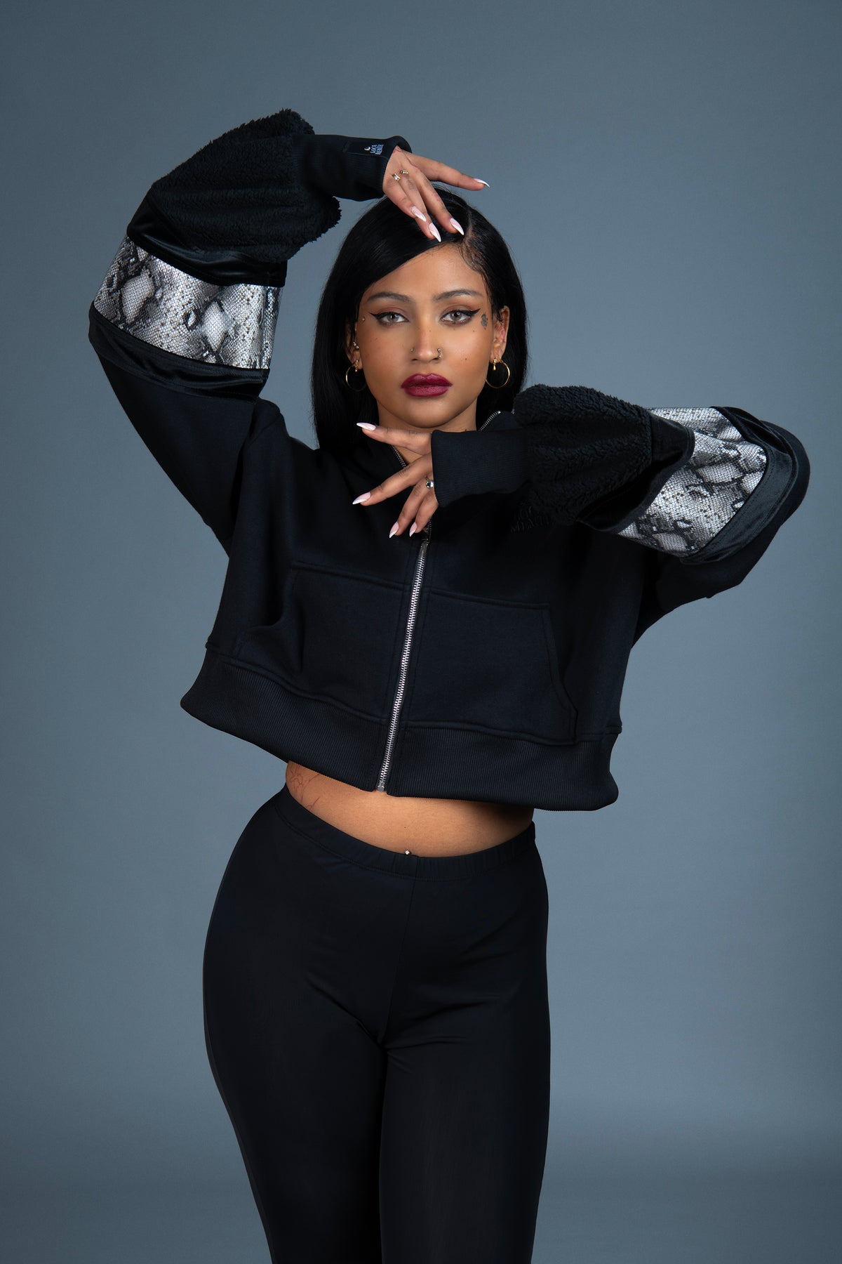 INDIRA JACKET FAUX LEATHER SNAKE