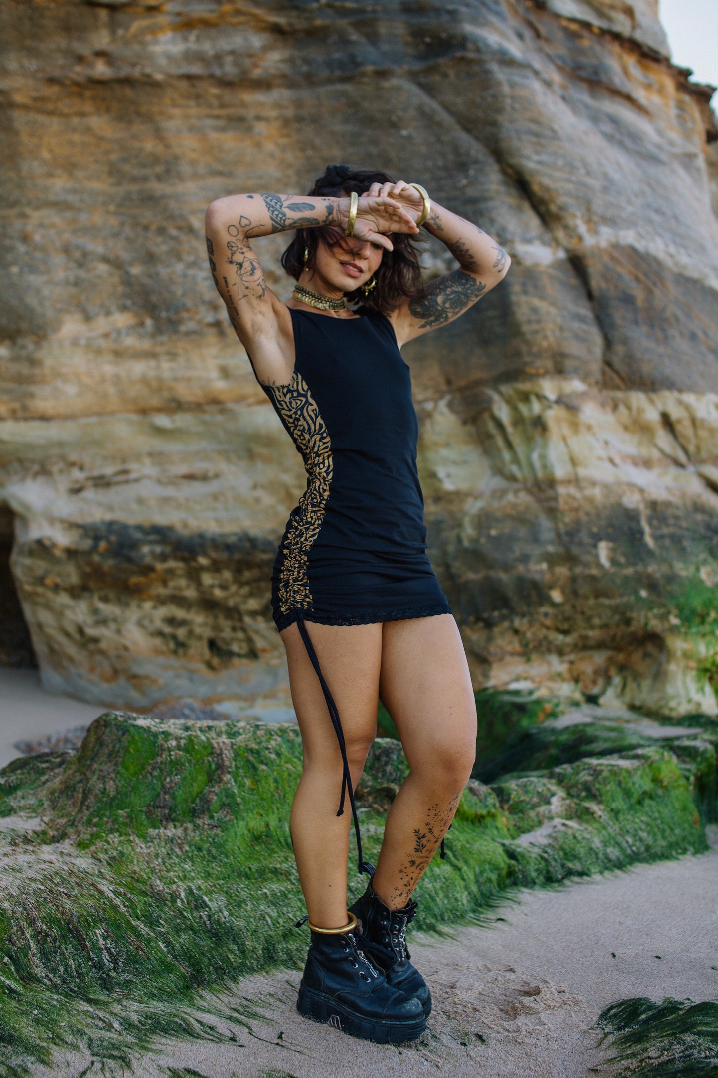 NURIA DRESS INK COFFEE