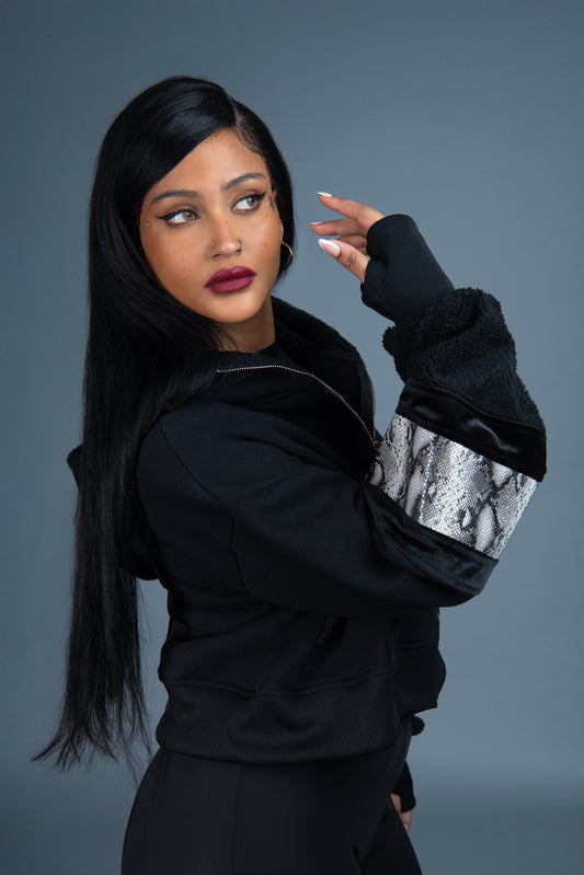 INDIRA JACKET FAUX LEATHER SNAKE