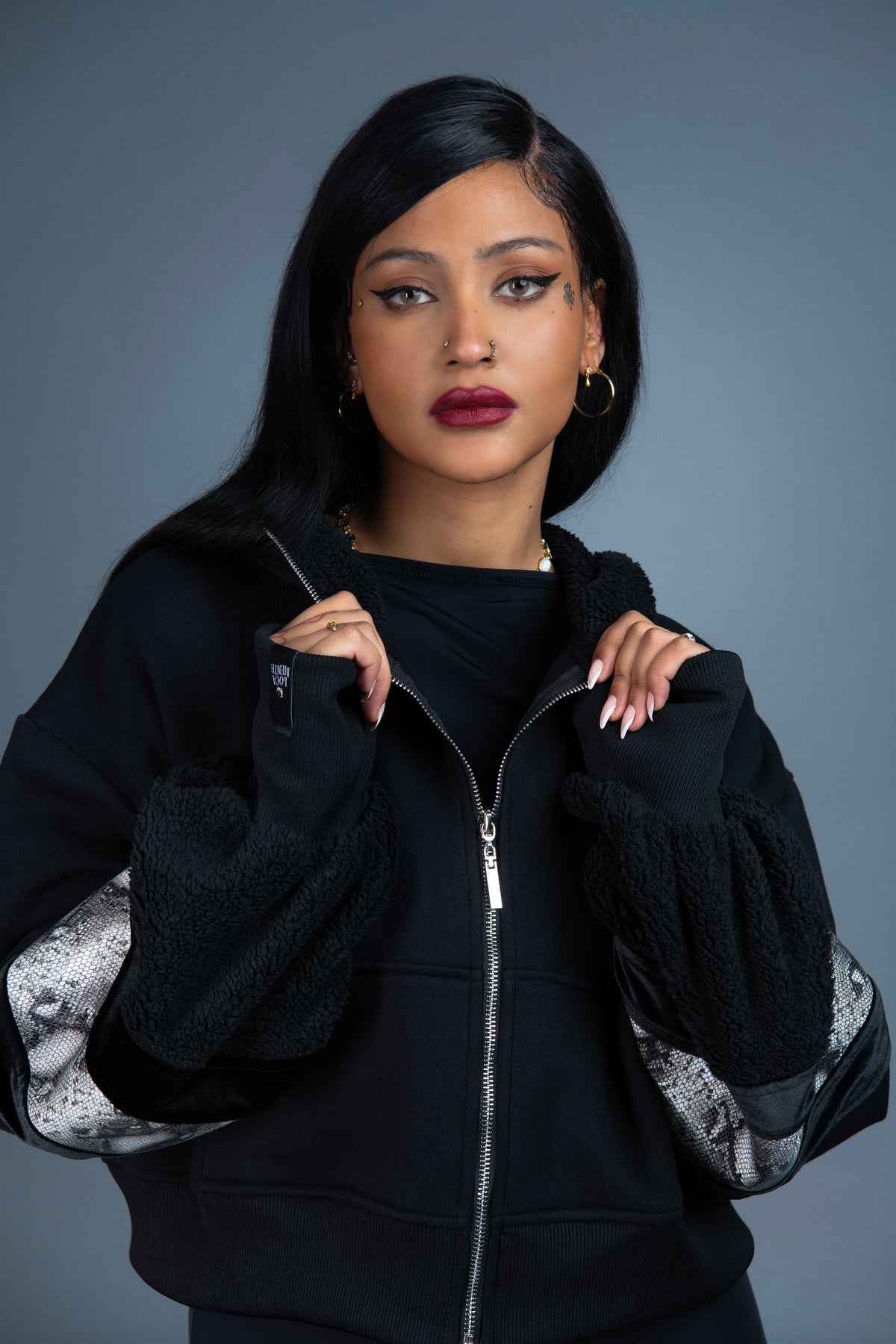 INDIRA JACKET FAUX LEATHER SNAKE