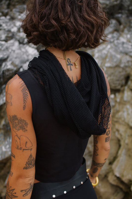 NALA TOP BLACK MESH