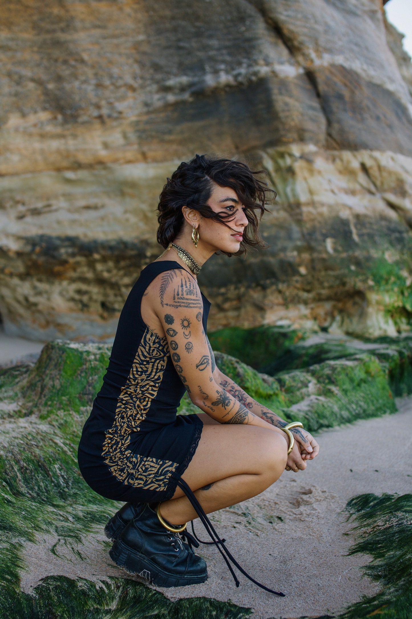 NURIA DRESS INK COFFEE