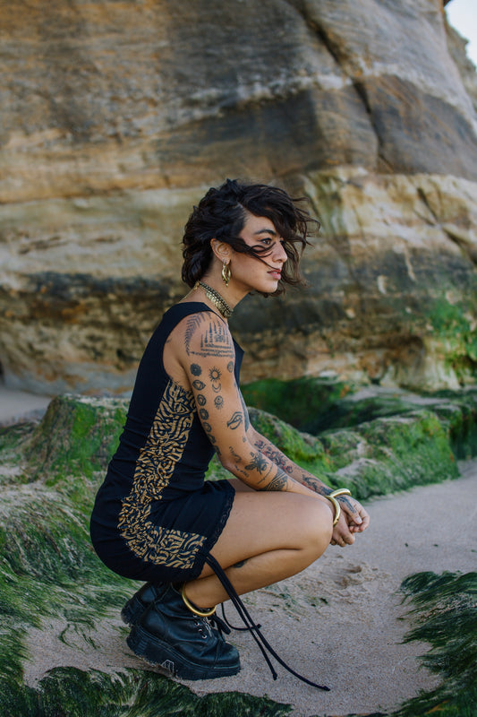 NURIA DRESS INK COFFEE