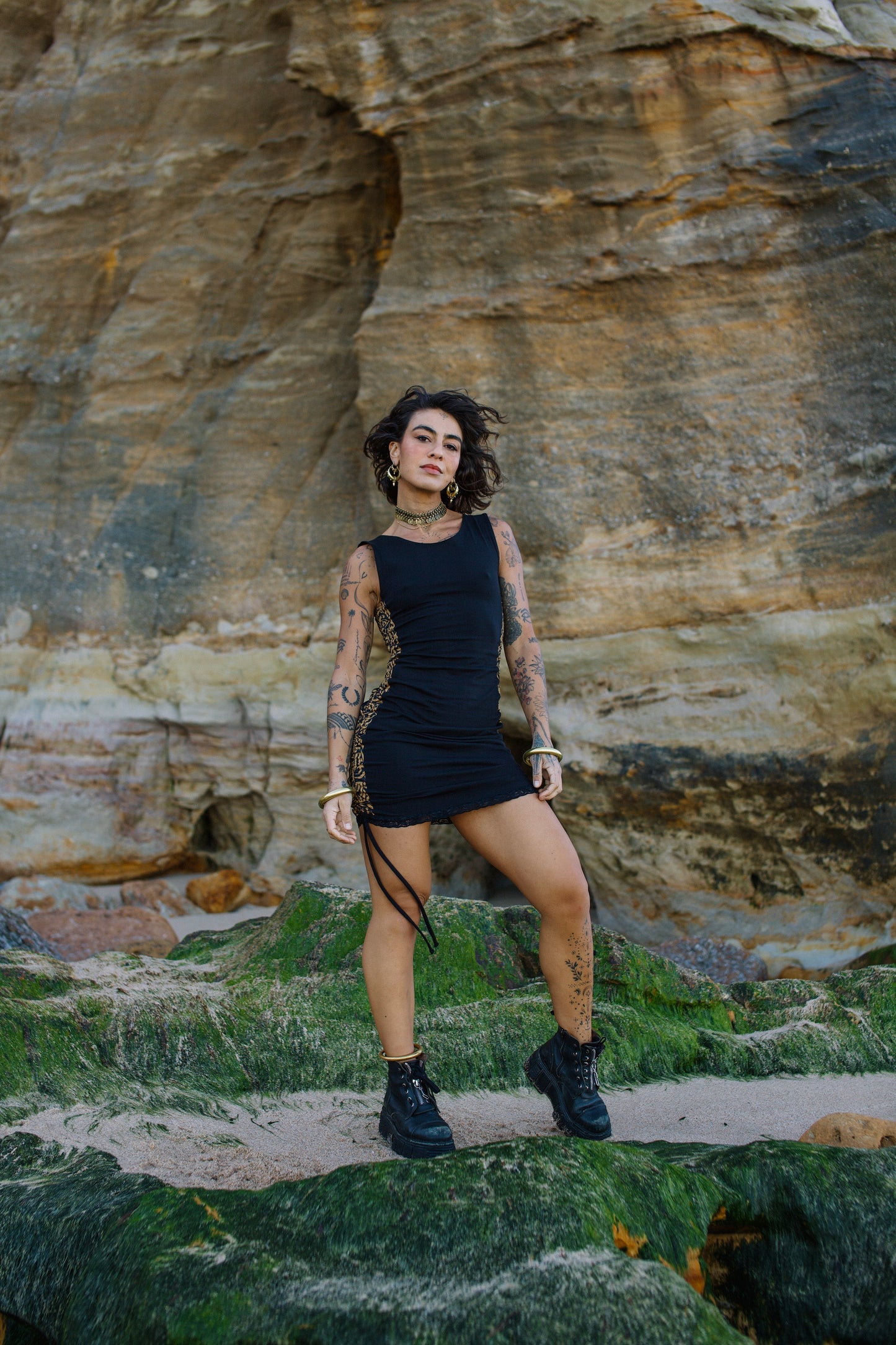 NURIA DRESS INK COFFEE